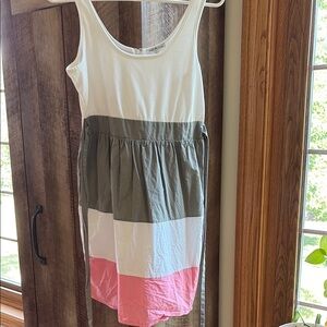 Charlotte Russe White, Gray, and Pink Sleeveless Sundress